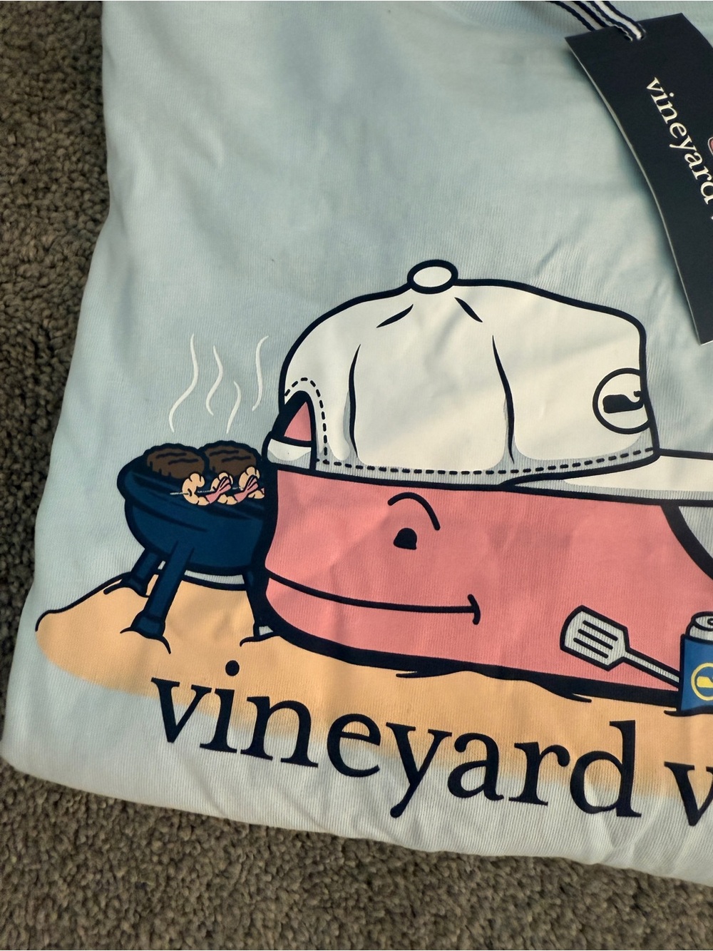 NWT Vineyard Vines Light Blue Whale BBQ Shirt - Size XXL - Picture 4 of 8